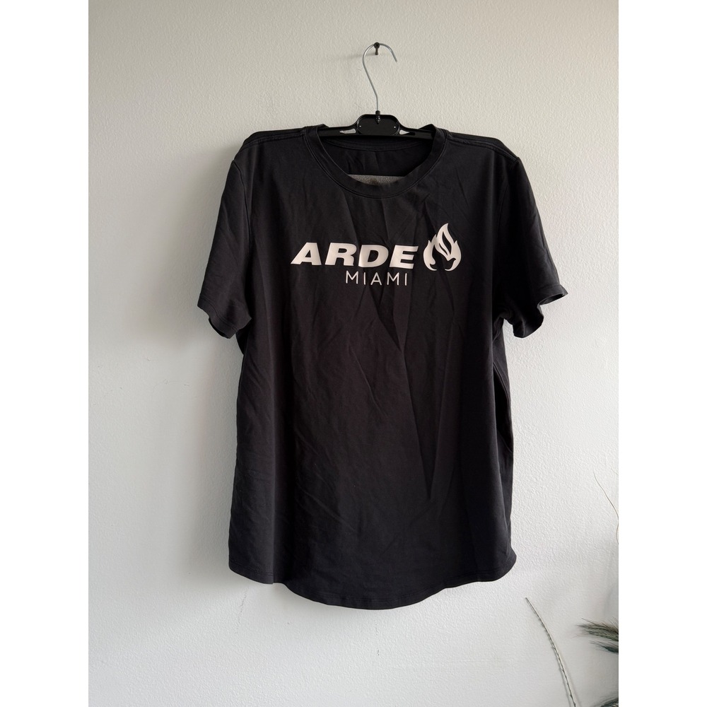 Lululemon Arde Miami Graphic T-Shirt Black Short Sleeve Crew Neck Top